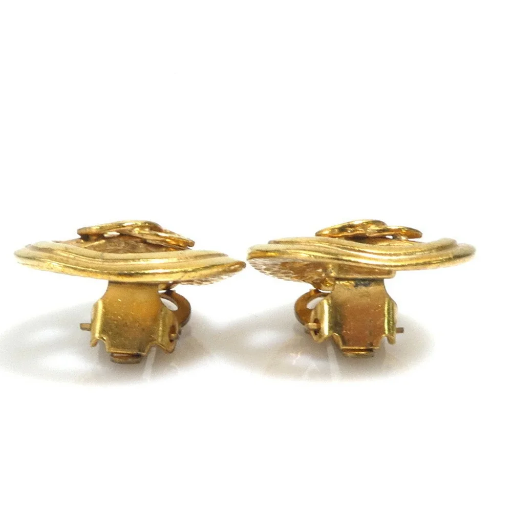 CHANEL Gold Logo Earrings